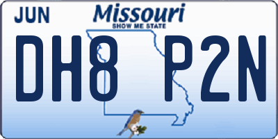MO license plate DH8P2N