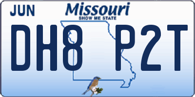 MO license plate DH8P2T