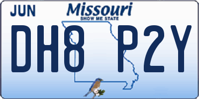MO license plate DH8P2Y