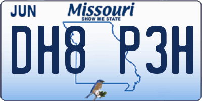 MO license plate DH8P3H