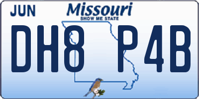 MO license plate DH8P4B