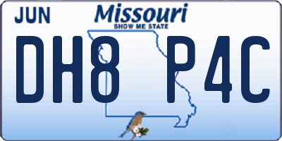 MO license plate DH8P4C