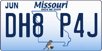 MO license plate DH8P4J