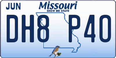 MO license plate DH8P4O