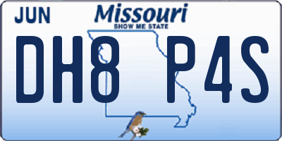 MO license plate DH8P4S