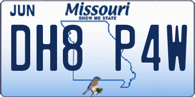MO license plate DH8P4W