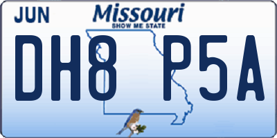 MO license plate DH8P5A