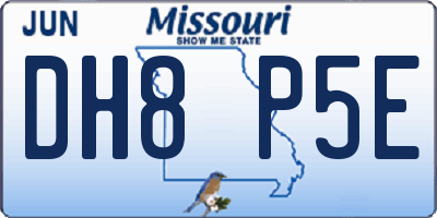 MO license plate DH8P5E