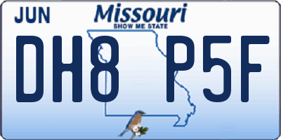 MO license plate DH8P5F