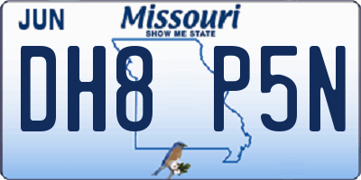 MO license plate DH8P5N