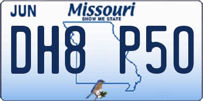 MO license plate DH8P5O
