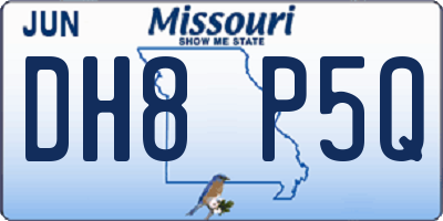 MO license plate DH8P5Q