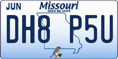 MO license plate DH8P5U