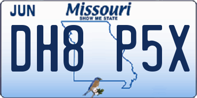 MO license plate DH8P5X