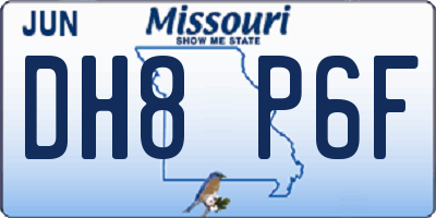 MO license plate DH8P6F