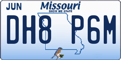 MO license plate DH8P6M