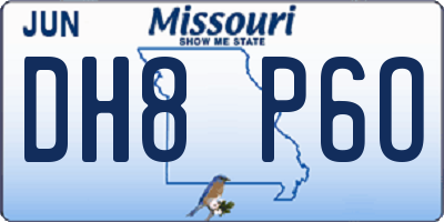 MO license plate DH8P6O