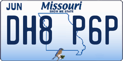 MO license plate DH8P6P