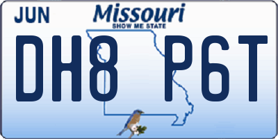 MO license plate DH8P6T