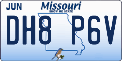 MO license plate DH8P6V