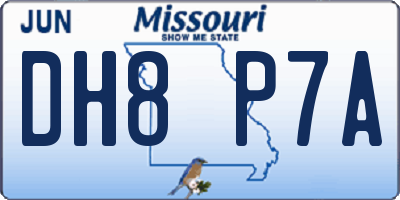 MO license plate DH8P7A