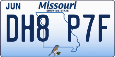 MO license plate DH8P7F
