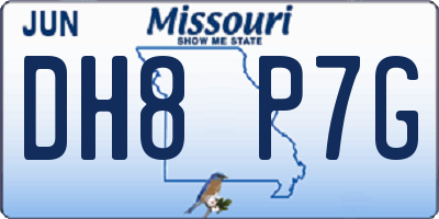 MO license plate DH8P7G