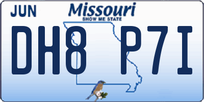 MO license plate DH8P7I