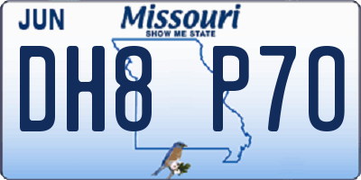 MO license plate DH8P7O
