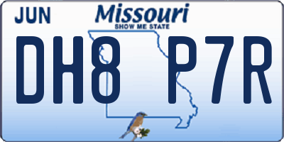 MO license plate DH8P7R
