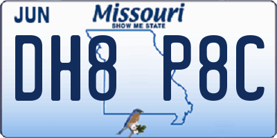 MO license plate DH8P8C
