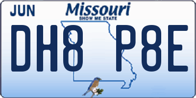 MO license plate DH8P8E