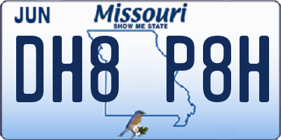 MO license plate DH8P8H