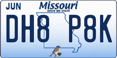MO license plate DH8P8K