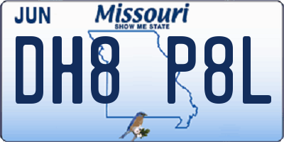 MO license plate DH8P8L