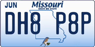 MO license plate DH8P8P