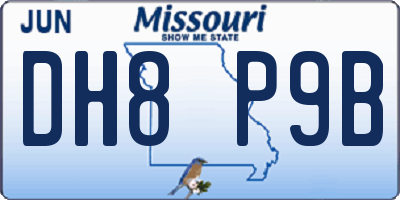 MO license plate DH8P9B
