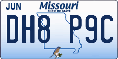 MO license plate DH8P9C