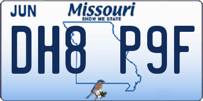 MO license plate DH8P9F