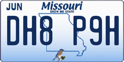 MO license plate DH8P9H