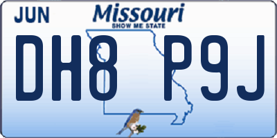 MO license plate DH8P9J