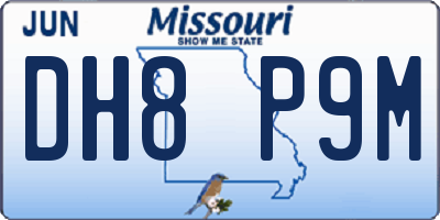 MO license plate DH8P9M