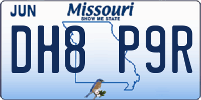 MO license plate DH8P9R
