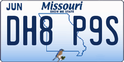 MO license plate DH8P9S