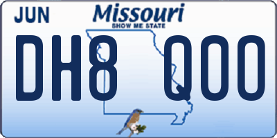 MO license plate DH8Q0O