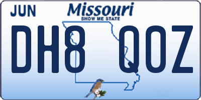 MO license plate DH8Q0Z
