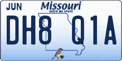 MO license plate DH8Q1A