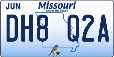 MO license plate DH8Q2A