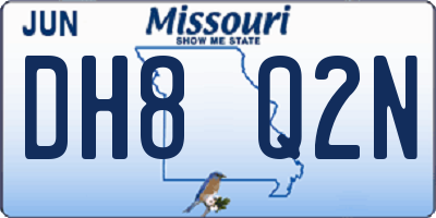 MO license plate DH8Q2N