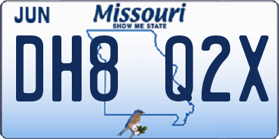 MO license plate DH8Q2X